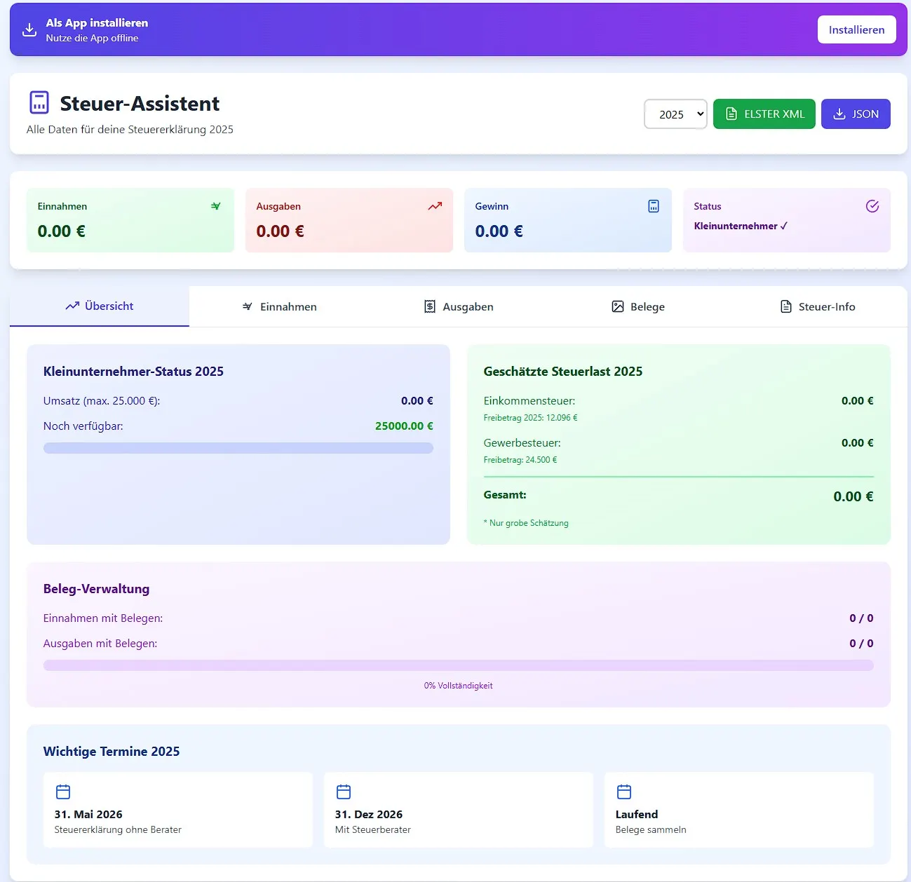 Mobile First Web-App für Kleinunternehmer - Custom Webentwicklung